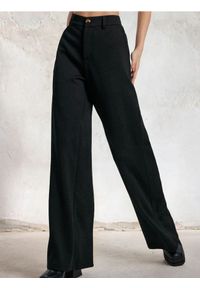 Sinsay - Spodnie wide leg - czarny. Kolor: czarny