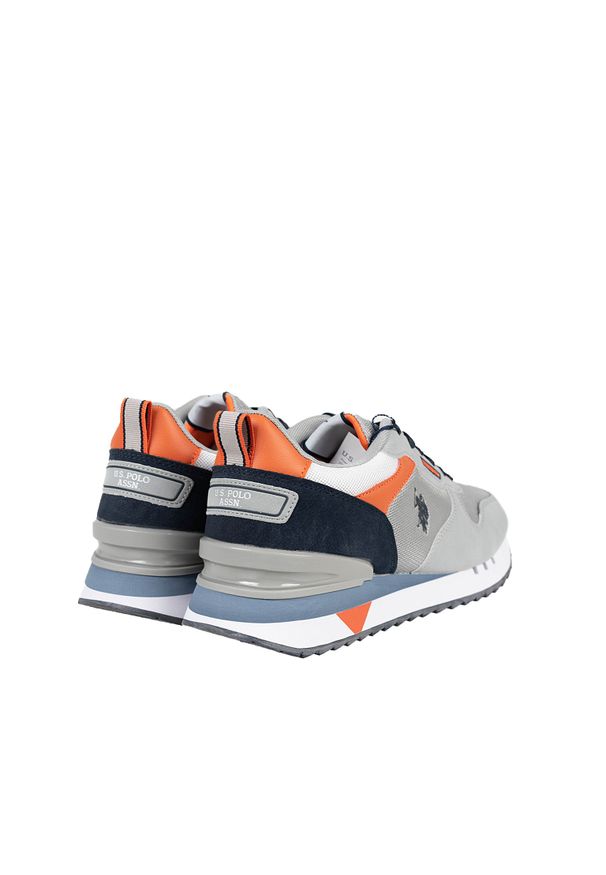 U.S. Polo Assn. Sneakersy "Buzzy 001" | Buzzy001 | Mężczyzna | Niebieski, Szary. Kolor: wielokolorowy, niebieski, szary. Materiał: skóra ekologiczna, materiał. Wzór: aplikacja, nadruk