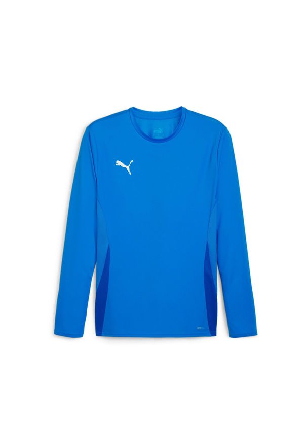 Dżersej z długim rękawem Puma TeamGoal. Kolor: niebieski, wielokolorowy, biały. Materiał: jersey. Długość rękawa: długi rękaw. Długość: długie. Sport: piłka nożna