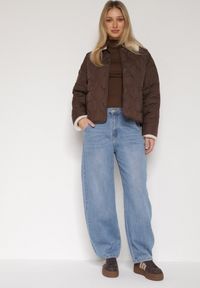 Born2be - Niebieskie Jeansy z Bawełną w Stylu Balloon Vilinevera. Okazja: na co dzień. Kolor: niebieski. Styl: casual #6