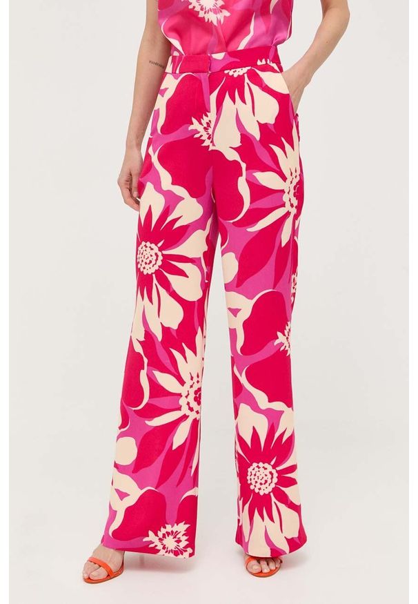 Morgan spodnie damskie szerokie high waist. Stan: podwyższony. Materiał: tkanina, poliester