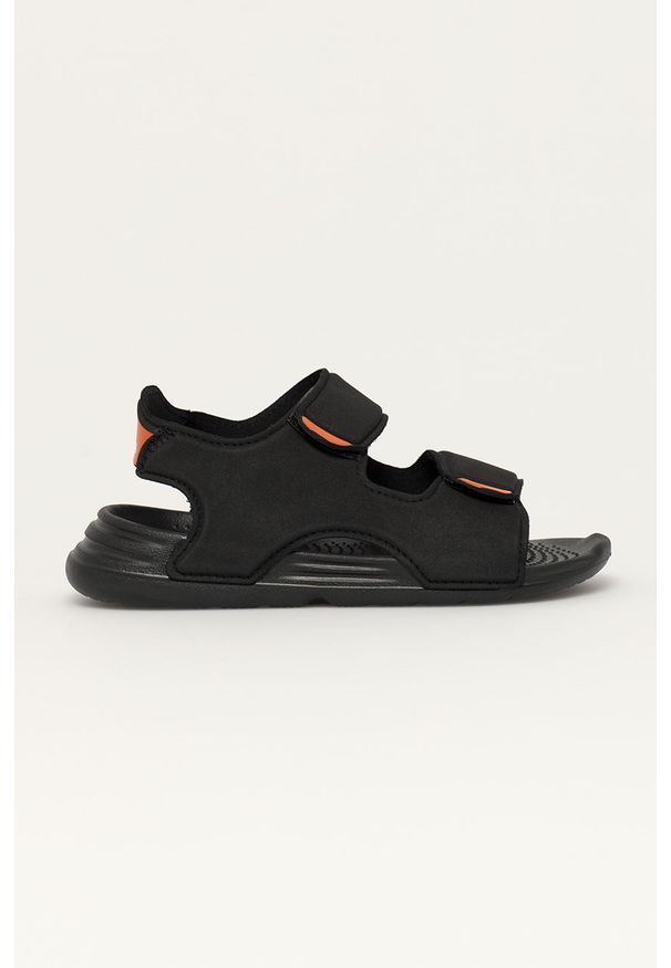 Adidas - adidas - Sandały dziecięce SWIM. Zapięcie: rzepy. Kolor: czarny. Materiał: syntetyk, materiał, skóra ekologiczna, guma. Wzór: gładki