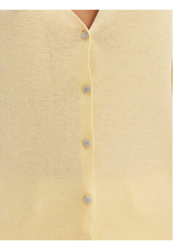 Morgan Kardigan 251-MBATSI Żółty Slim Fit. Kolor: żółty. Materiał: syntetyk