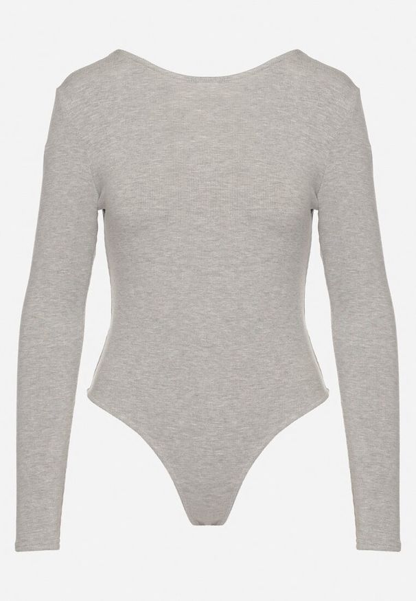 Born2be - Szare Body w Klasycznym Stylu Sadirise. Okazja: na co dzień. Kolor: szary. Długość rękawa: długi rękaw. Długość: długie. Styl: klasyczny