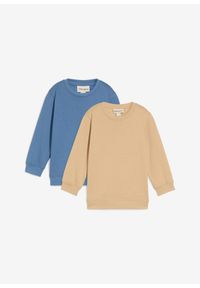 bonprix - Bluza z miękkiego materiału z bawełną (2 szt.). Kolor: niebieski. Materiał: materiał, bawełna