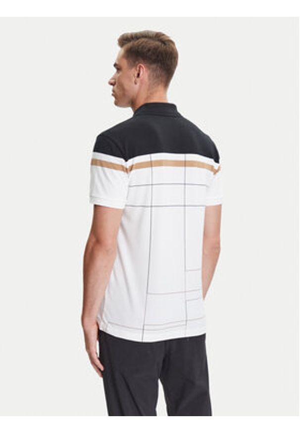 BOSS Polo Paule 50544477 Biały Slim Fit. Typ kołnierza: polo. Kolor: biały. Materiał: bawełna