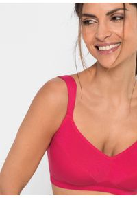 bonprix - Biustonosz bez fiszbinów z bawełną organiczną (2 szt.). Kolor: różowy. Materiał: bawełna #3