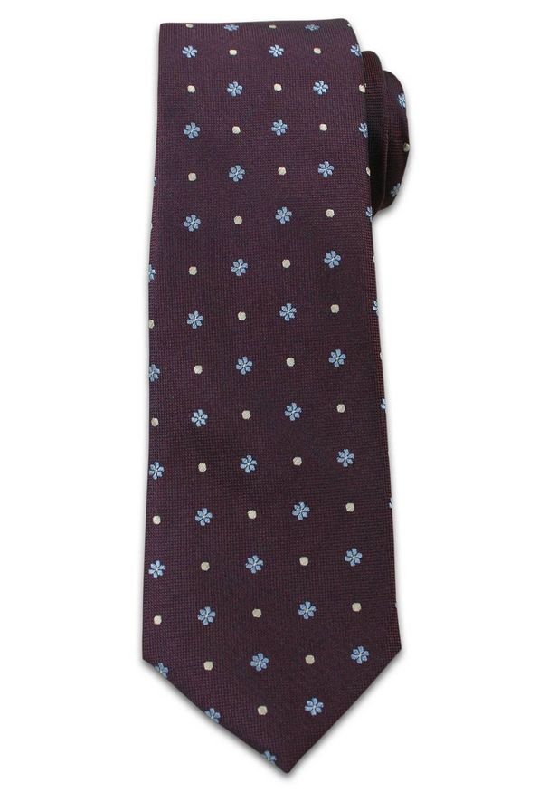 Casualowy Krawat Męski w Kropki i Kwiatki -6,5cm- Chattier, Kolorowy. Okazja: na co dzień. Kolor: wielokolorowy. Materiał: tkanina. Wzór: kwiaty. Styl: casual