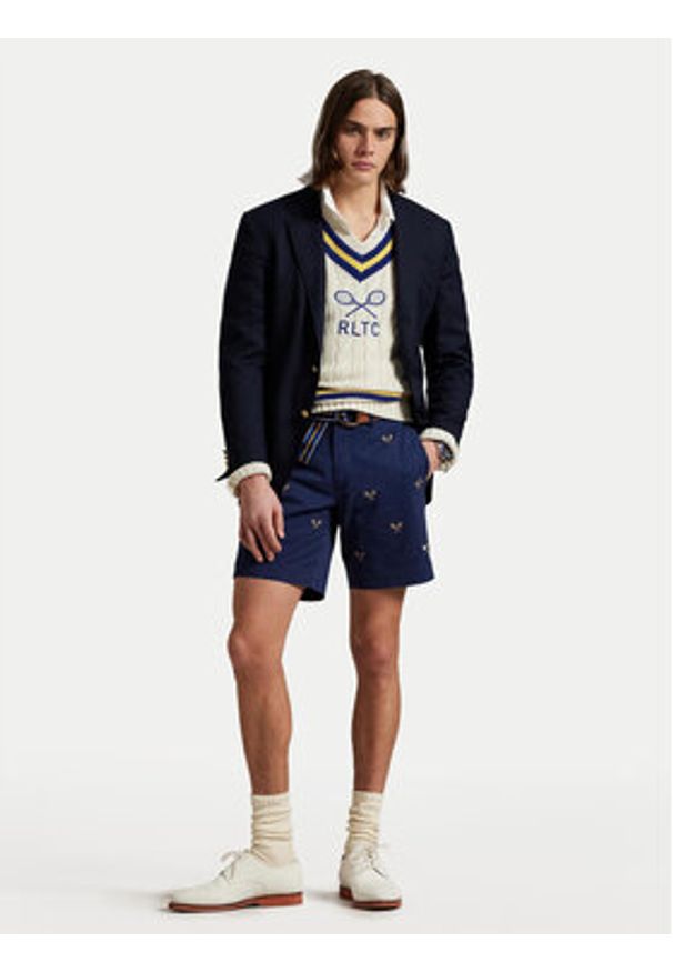 Polo Ralph Lauren Szorty materiałowe 710963496001 Granatowy Straight Fit. Kolor: niebieski. Materiał: bawełna