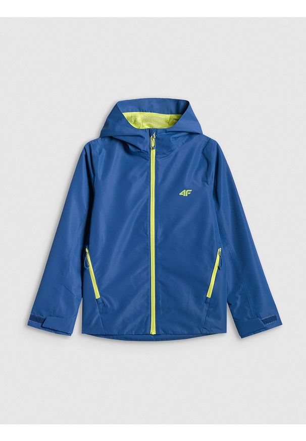 4f - 4F Kurtka membrana 5000 chłopięca - granatowa 134 (8-9 lat). Okazja: na co dzień. Kolor: niebieski. Sezon: lato. Styl: casual