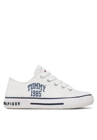 TOMMY HILFIGER - Tommy Hilfiger Trampki Varsity Low Cut Lace-Up Sneaker T3X9-32833-0890 M Biały. Kolor: biały. Materiał: materiał #1