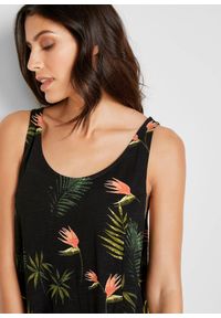 bonprix - Sukienka plażowa z czystej bawełny organicznej. Okazja: na plażę. Kolor: czarny. Materiał: bawełna, materiał #3