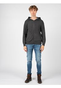 Guess Sweter | M2RR11Z2QA1 | Mężczyzna | Grafitowy. Okazja: na co dzień. Typ kołnierza: kaptur. Kolor: szary. Materiał: nylon, elastan, akryl, poliester. Wzór: ze splotem. Styl: casual #1