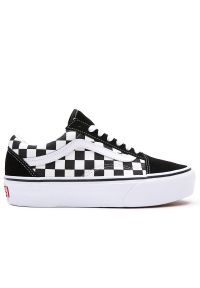 Buty Vans Checkerboard Old Skool Platform VN0A3B3UHRK1 - czarne. Okazja: na co dzień. Zapięcie: sznurówki. Kolor: czarny. Materiał: zamsz, materiał, guma. Szerokość cholewki: normalna. Obcas: na platformie. Model: Vans Old Skool