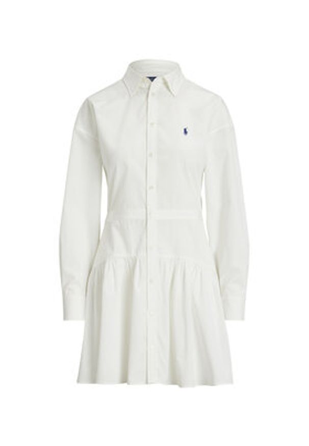 Polo Ralph Lauren Sukienka koszulowa 211965856001 Biały Regular Fit. Typ kołnierza: polo. Kolor: biały. Materiał: bawełna. Typ sukienki: koszulowe