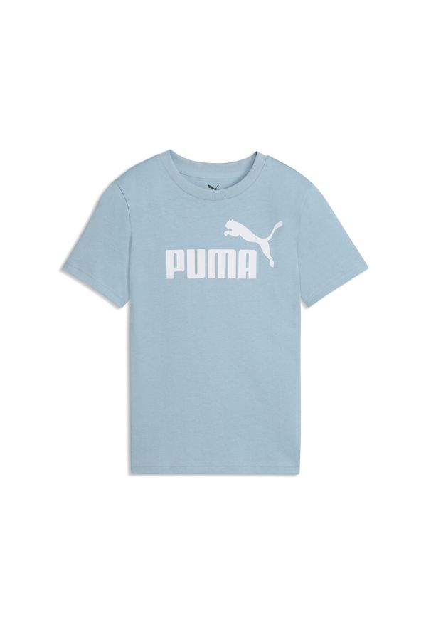 Puma - Młodzieżowa koszulka ESS z logo No. 1 PUMA. Kolor: niebieski, biały, wielokolorowy. Materiał: bawełna. Sport: joga i pilates