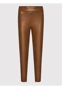Guess Spodnie z imitacji skóry W2YB16 WEPI0 Brązowy Slim Fit. Kolor: brązowy. Materiał: syntetyk, skóra #4