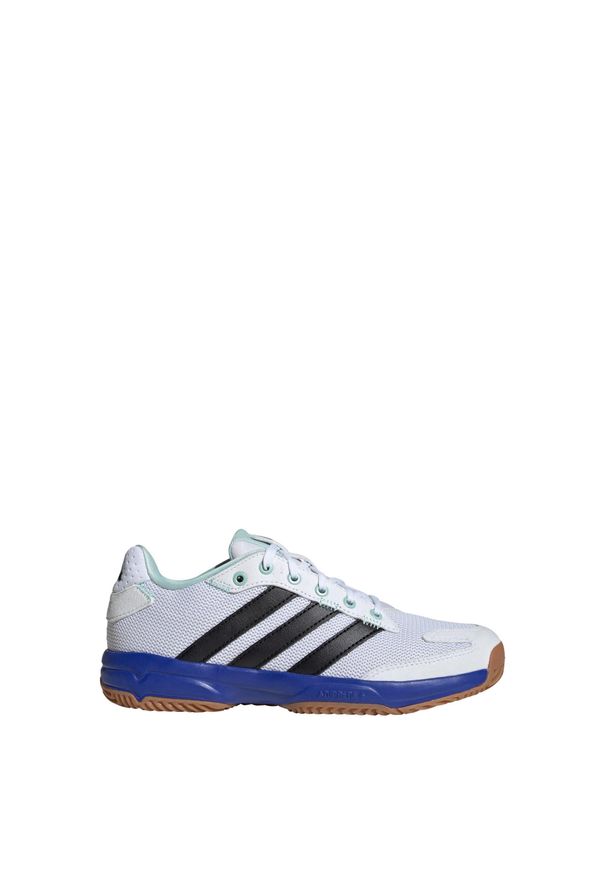 Adidas - Buty Stabil Indoor Kids. Kolor: biały, wielokolorowy, niebieski, czarny. Materiał: materiał