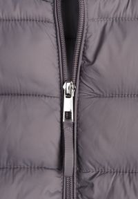 Born2be - Szara Pikowana Kamizelka Przejściowa ze Stójką Edanwen. Typ kołnierza: kołnierzyk stójkowy. Kolekcja: plus size. Kolor: szary. Materiał: jeans, nylon. Styl: klasyczny #3