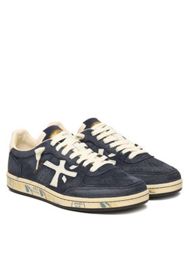 Premiata Sneakersy Bsktclay 7708 Granatowy. Kolor: niebieski. Materiał: skóra