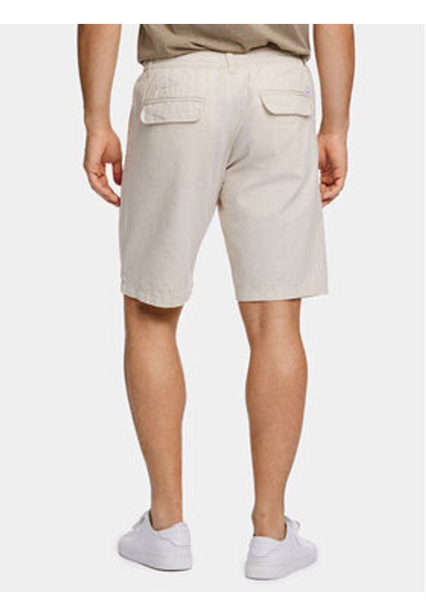 Lindbergh Szorty materiałowe 30-508003 Beżowy Relaxed Fit. Kolor: beżowy. Materiał: len