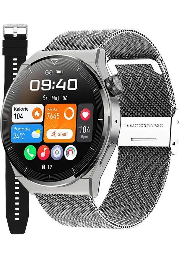 Smartwatch Enter SAT.111.1411.534-SET Srebrny. Rodzaj zegarka: smartwatch. Kolor: srebrny