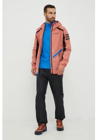 adidas TERREX kurtka outdoorowa Utilitas kolor pomarańczowy przejściowa. Kolor: pomarańczowy. Materiał: tkanina, poliester, materiał. Wzór: ze splotem #4