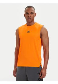 Adidas - adidas Koszulka techniczna D4T PrimeLift 3 Stripes KD0374 Pomarańczowy Slim Fit. Kolor: pomarańczowy. Materiał: syntetyk #1