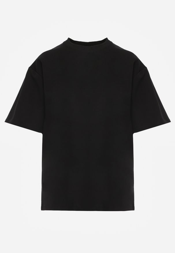 Renee - Czarny Basicowy T-shirt z Bawełny Meranissea. Okazja: na co dzień. Kolor: czarny. Materiał: bawełna. Styl: klasyczny, casual
