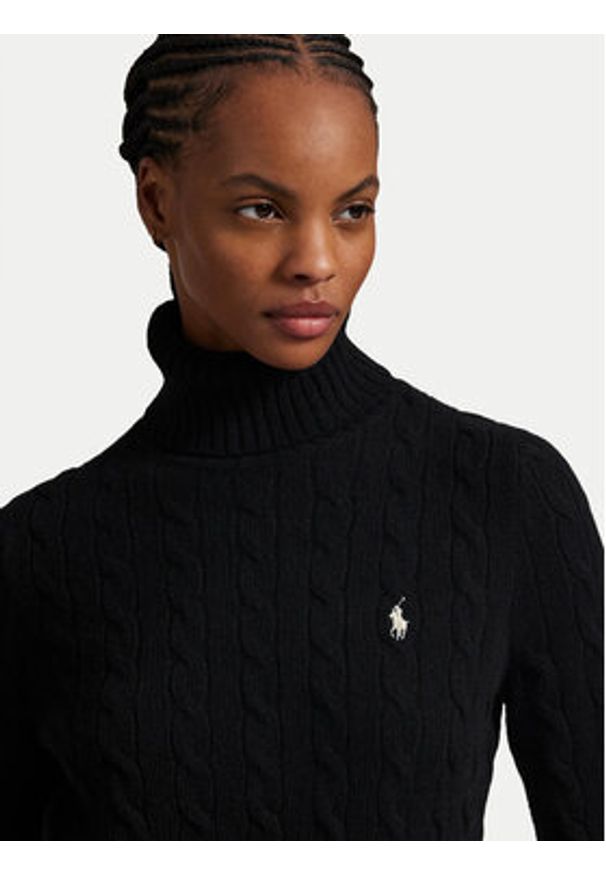 Polo Ralph Lauren Golf 211888686001 Czarny Regular Fit. Typ kołnierza: golf, polo. Kolor: czarny. Materiał: wełna