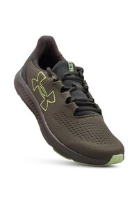 Buty do biegania męskie Under Armour Charged Pursuit 3 Big Logo. Zapięcie: sznurówki. Kolor: zielony. Materiał: syntetyk, materiał. Szerokość cholewki: normalna