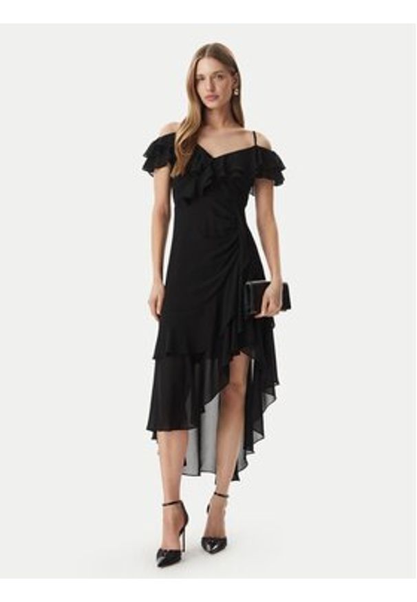 Morgan Sukienka koktajlowa 251-RJOLIE Czarny Regular Fit. Kolor: czarny. Materiał: syntetyk. Styl: wizytowy