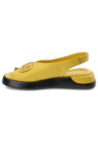 Żółte Sandały Ravini Stylowe Wsuwane Obuwie Damskie. Zapięcie: bez zapięcia. Kolor: żółty. Materiał: skóra. Sezon: lato. Styl: elegancki #5