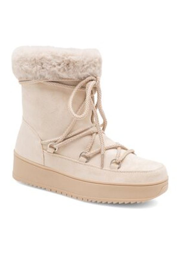 Jenny Fairy Śniegowce WS290101-01 Beżowy. Kolor: beżowy. Materiał: materiał