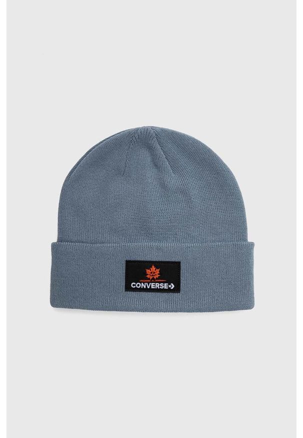Converse czapka kolor niebieski. Kolor: niebieski. Materiał: dzianina