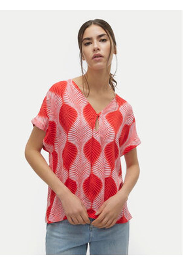 Vero Moda Bluzka Tula 10308984 Czerwony Regular Fit. Kolor: czerwony. Materiał: wiskoza
