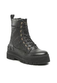 TOMMY HILFIGER - Tommy Hilfiger Trapery Lace Up Zip Boot Monogram FW0FW06849 Czarny. Kolor: czarny. Materiał: skóra #3
