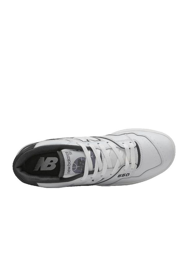 Buty do chodzenia dla dorosłych New Balance 550 Black White. Okazja: na co dzień. Kolor: biały. Materiał: skóra. Sport: turystyka piesza