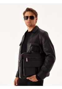 Kazar - Czarna torba męska. Kolor: czarny. Materiał: skóra #7