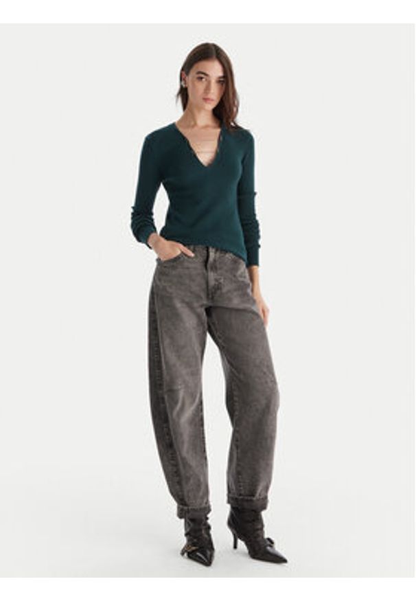 Patrizia Pepe Sweter 2K0331/K7S0-G619 Zielony Regular Fit. Kolor: zielony. Materiał: wiskoza