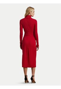 Lauren Ralph Lauren - LAUREN RALPH LAUREN Sukienka dzianinowa 250951822002 Czerwony Slim Fit. Kolor: czerwony. Materiał: bawełna