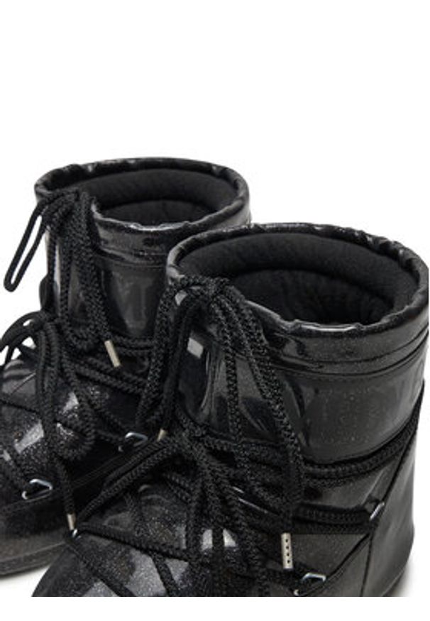 Moon Boot Śniegowce Icon Low Glitter 80D1409440 Czarny. Kolor: czarny. Materiał: skóra