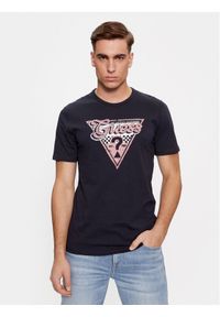 Guess T-Shirt M4RI06 I3Z14 Granatowy Regular Fit. Kolor: niebieski. Materiał: bawełna