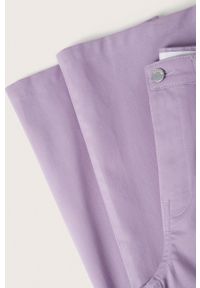 mango - Mango Spodnie damskie kolor fioletowy proste high waist. Okazja: na co dzień. Stan: podwyższony. Kolor: fioletowy. Materiał: włókno. Styl: casual #4