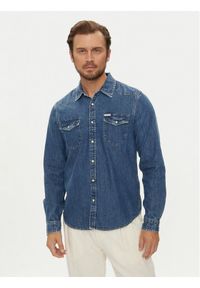 Guess Jeans Koszula jeansowa M4YH55 D5EI1 Granatowy Slim Fit. Kolor: niebieski. Materiał: bawełna #1