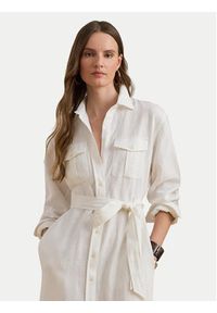 Lauren Ralph Lauren - LAUREN RALPH LAUREN Sukienka koszulowa 200P13685001 Écru Regular Fit. Kolor: kremowy. Materiał: len. Typ sukienki: koszulowe #3