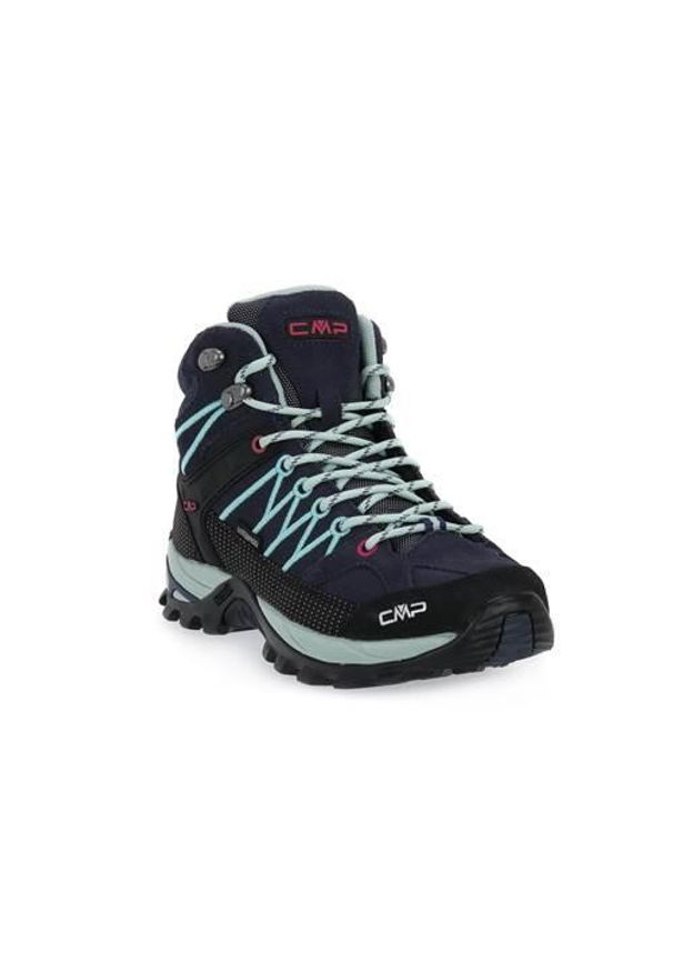 Buty trekkingowe damskie CMP 62MN Rigel Mid Wmn Trekking. Wysokość cholewki: za kostkę. Zapięcie: sznurówki. Kolor: wielokolorowy, niebieski. Materiał: materiał, skóra, syntetyk. Szerokość cholewki: normalna. Sport: turystyka piesza