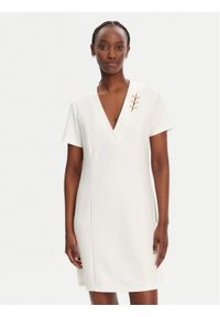 Liu Jo Sport Sukienka codzienna TA5290 J4869 Écru Regular Fit. Okazja: na co dzień. Materiał: syntetyk. Typ sukienki: proste, sportowe. Styl: sportowy, casual