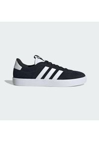 Adidas - Buty VL Court 3.0. Kolor: czarny, biały, wielokolorowy. Materiał: zamsz, skóra. Sport: turystyka piesza
