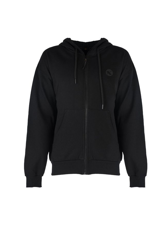 Xagon Man Bluza "Fleece" | MDAWS6 | Fleece | Mężczyzna | Czarny. Okazja: na co dzień. Typ kołnierza: kaptur. Kolor: czarny. Materiał: bawełna. Wzór: aplikacja. Styl: casual